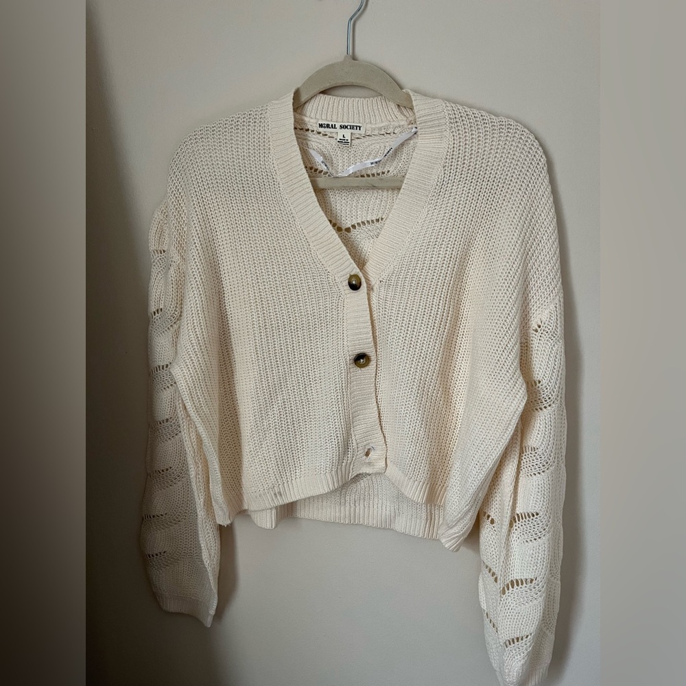 Francesca’s Cream Sweater Cardigan